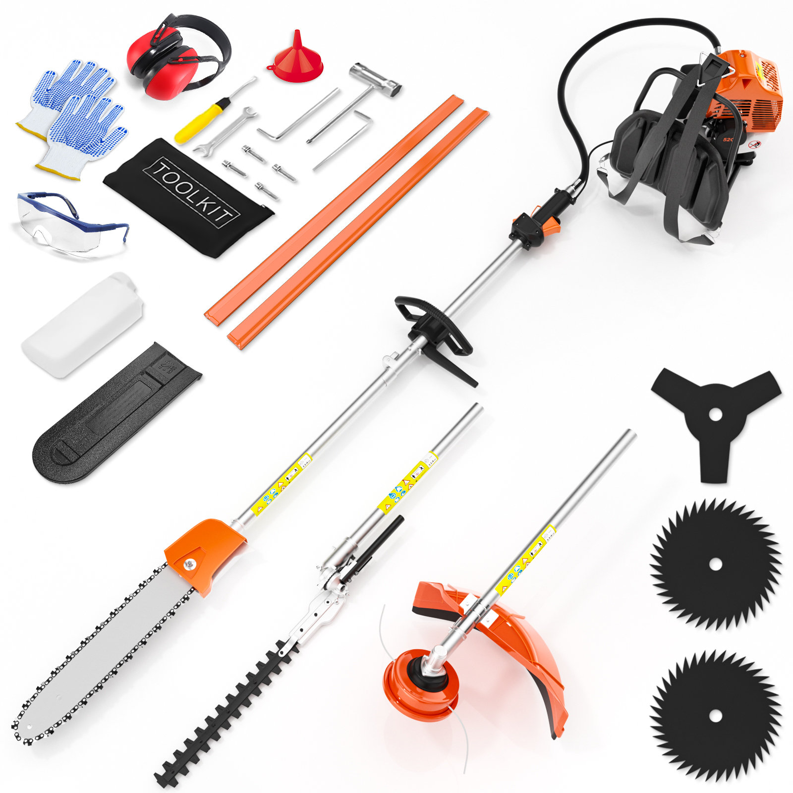 WOYAO 52cc Gas Weed Wacker, 6-in-1 2-stroke String Trimmer And